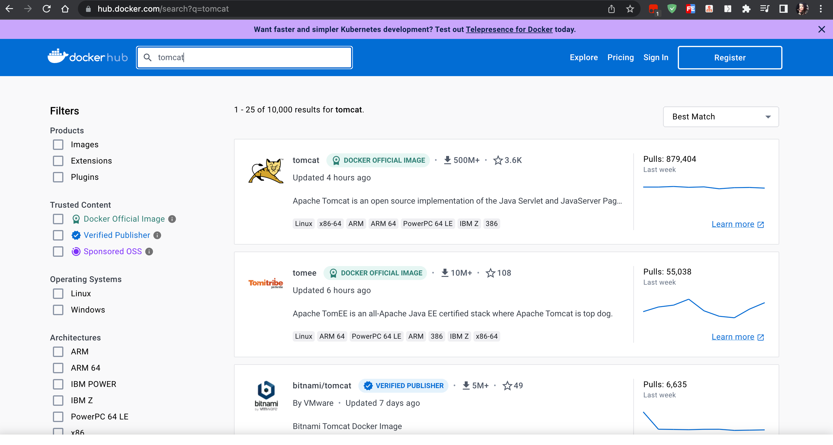 dockerhub-search-tomcat